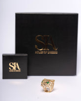 Inel Panther Power Gold din oțel inoxidabil placat - Sia House